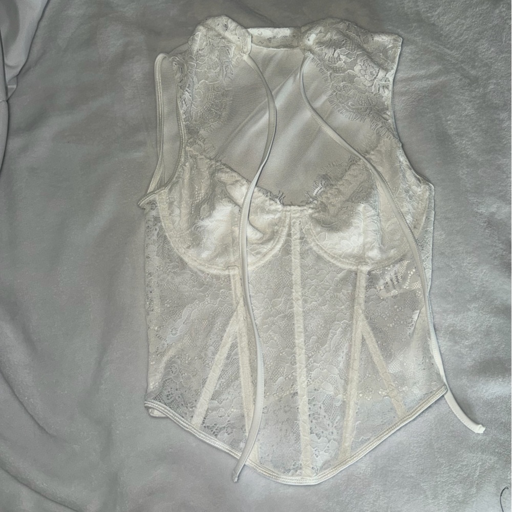 SHEIN Elegant Lace White Chemise